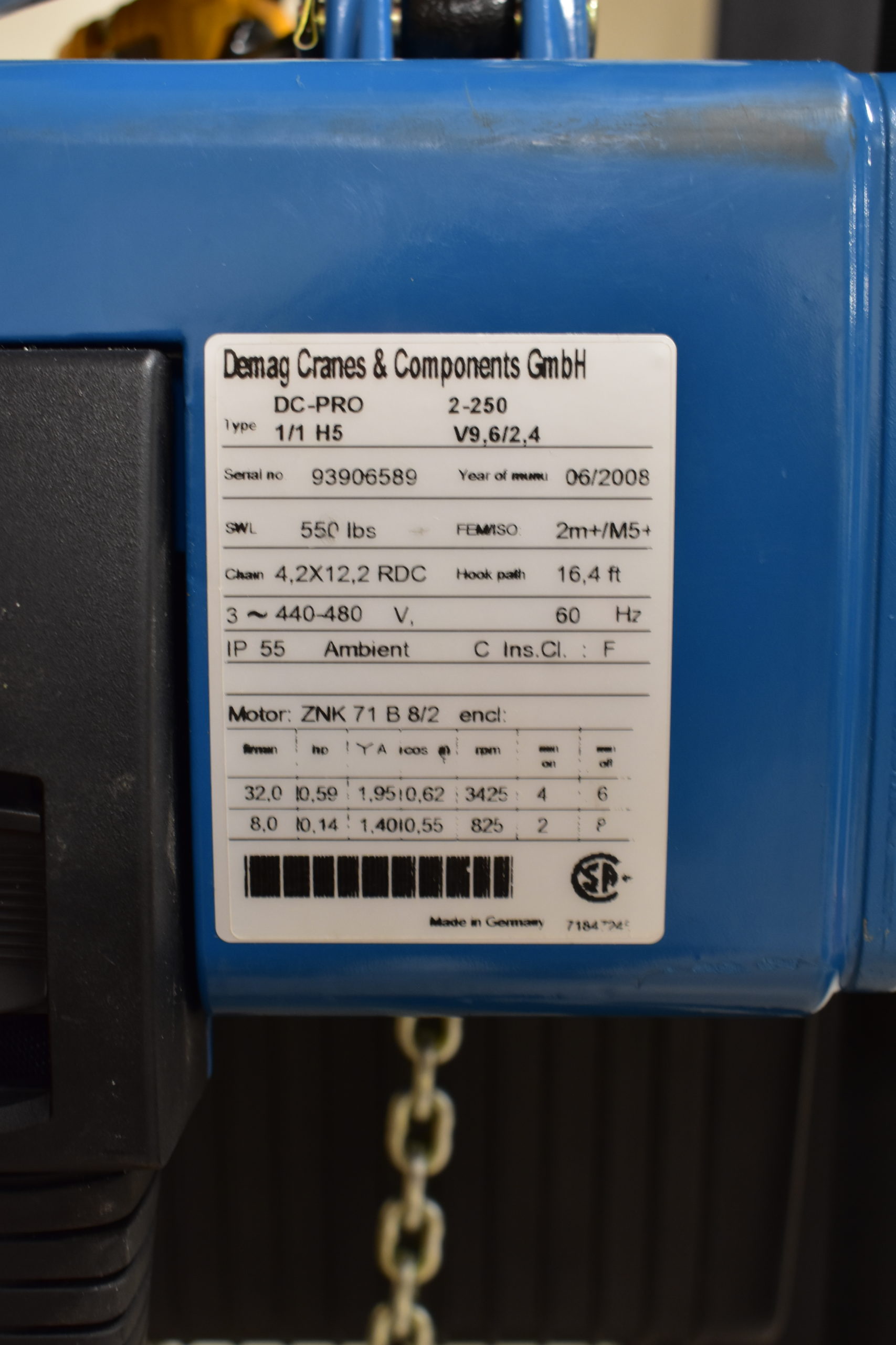 Hoist Info Needed for Parts & Troubleshooting | Demag Cranes