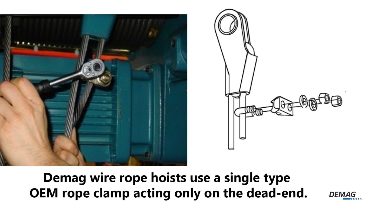 Proper Reeving of the DeadEnd Socket on a Demag Wire Rope Hoist