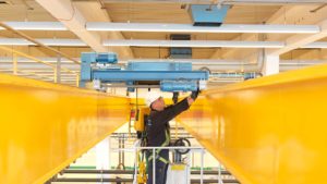 Servicing a Demag wire rope hoist